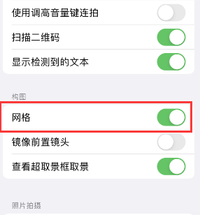 叶集苹果手机维修网点分享iPhone如何开启九宫格构图功能 